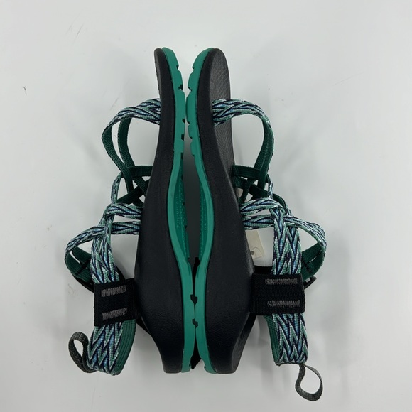 CHACO Girl’s Tribal Blue and Green Print Sandals Size 2 NWT - Picture 7 of 16